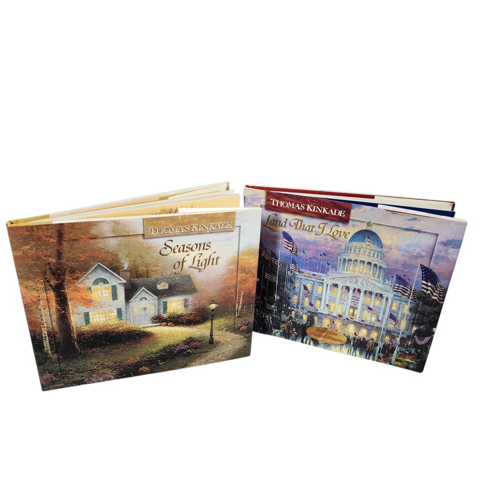Thomas Kinkade Seasons of Light Land That I Love Books Set Patriotic Home lot